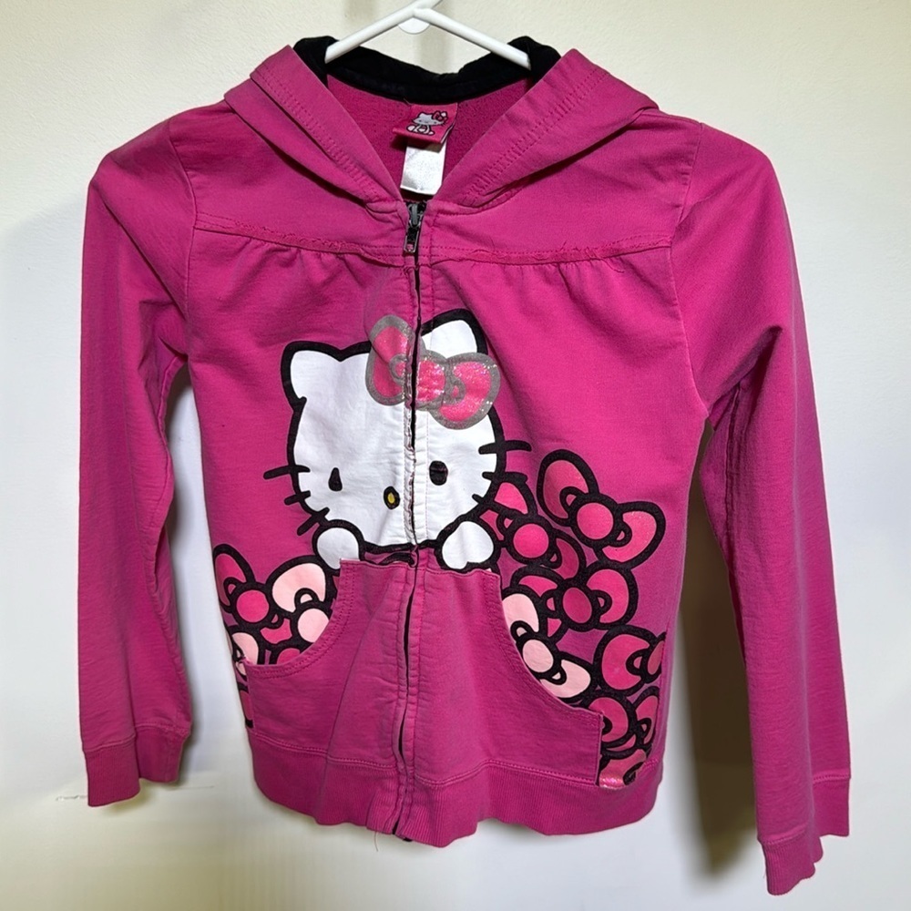 Hello Kitty Girls Zip Up Hoodie Size L